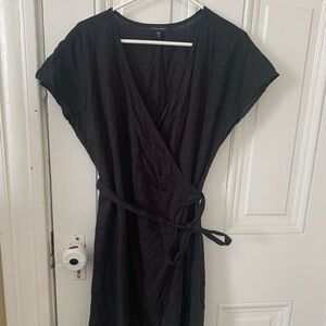 Universal Standard Black Wrap Dress with Tie Waist